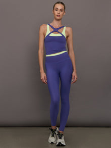 Contrast Waistband Legging in Melt | Future Dusk / Matcha