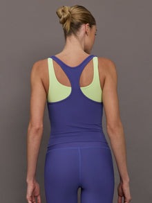 High Neck Cut Out Colorblock Tank in Melt | Future Dusk/ Matcha