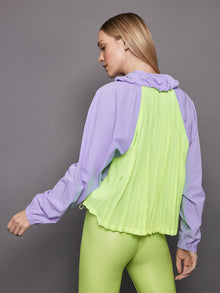 Pleated Back Running Jacket | Sweet Lavender / Acid Lime