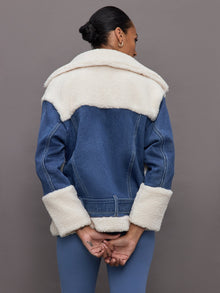 Carbon38 | Sherpa Denim Jacket | Natural / Medium Wash