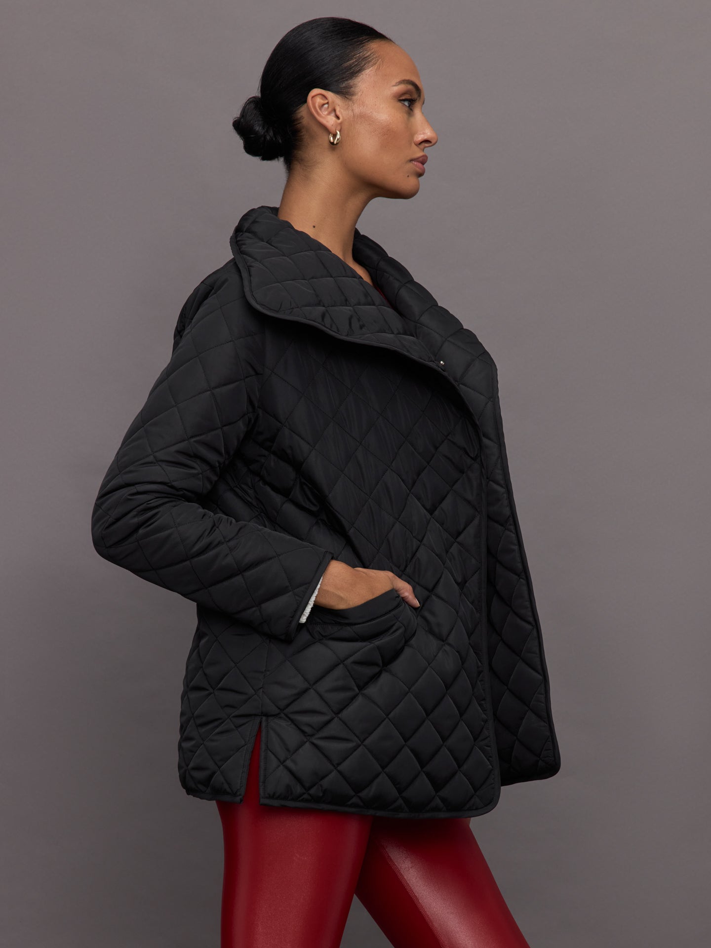 Carbon38 | Quilted Coat | Black