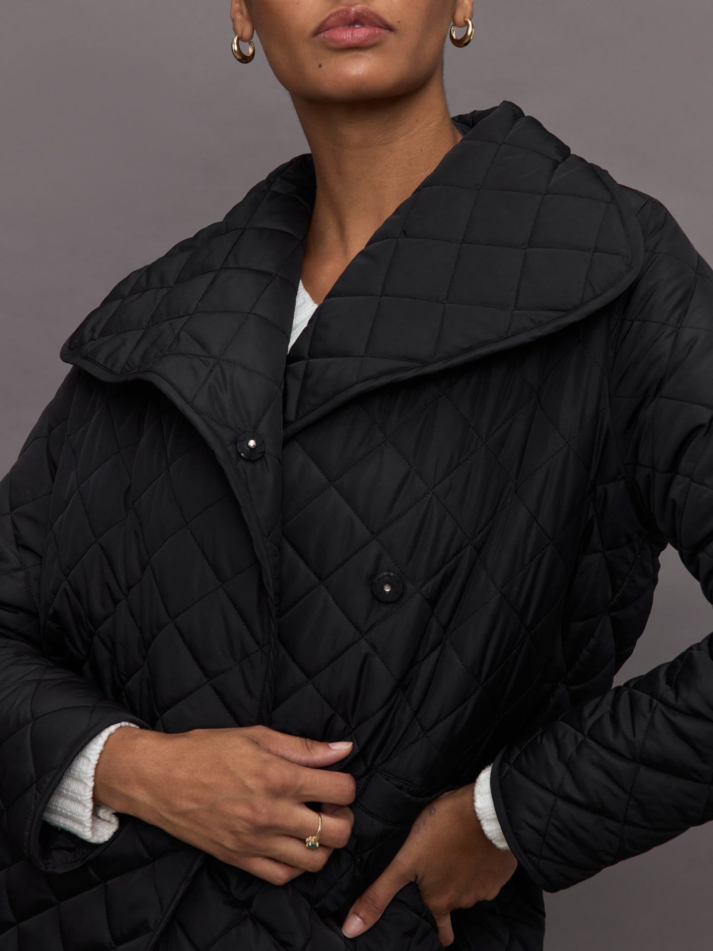 Carbon38 | Quilted Coat | Black