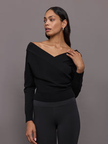 Carbon38 | Cross Over Sweater | Black