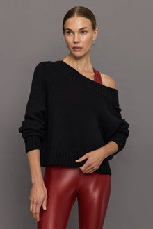 Carbon38 | Slouchy Off Shoulder Sweater | Black