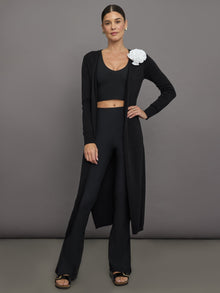 Carbon38 | Rosette Longline Sweater | Black