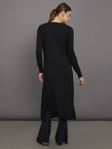 Carbon38 | Rosette Longline Sweater | Black