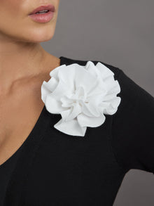 Carbon38 | Rosette Longline Sweater | Black