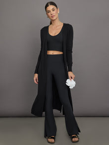 Carbon38 | Rosette Longline Sweater | Black
