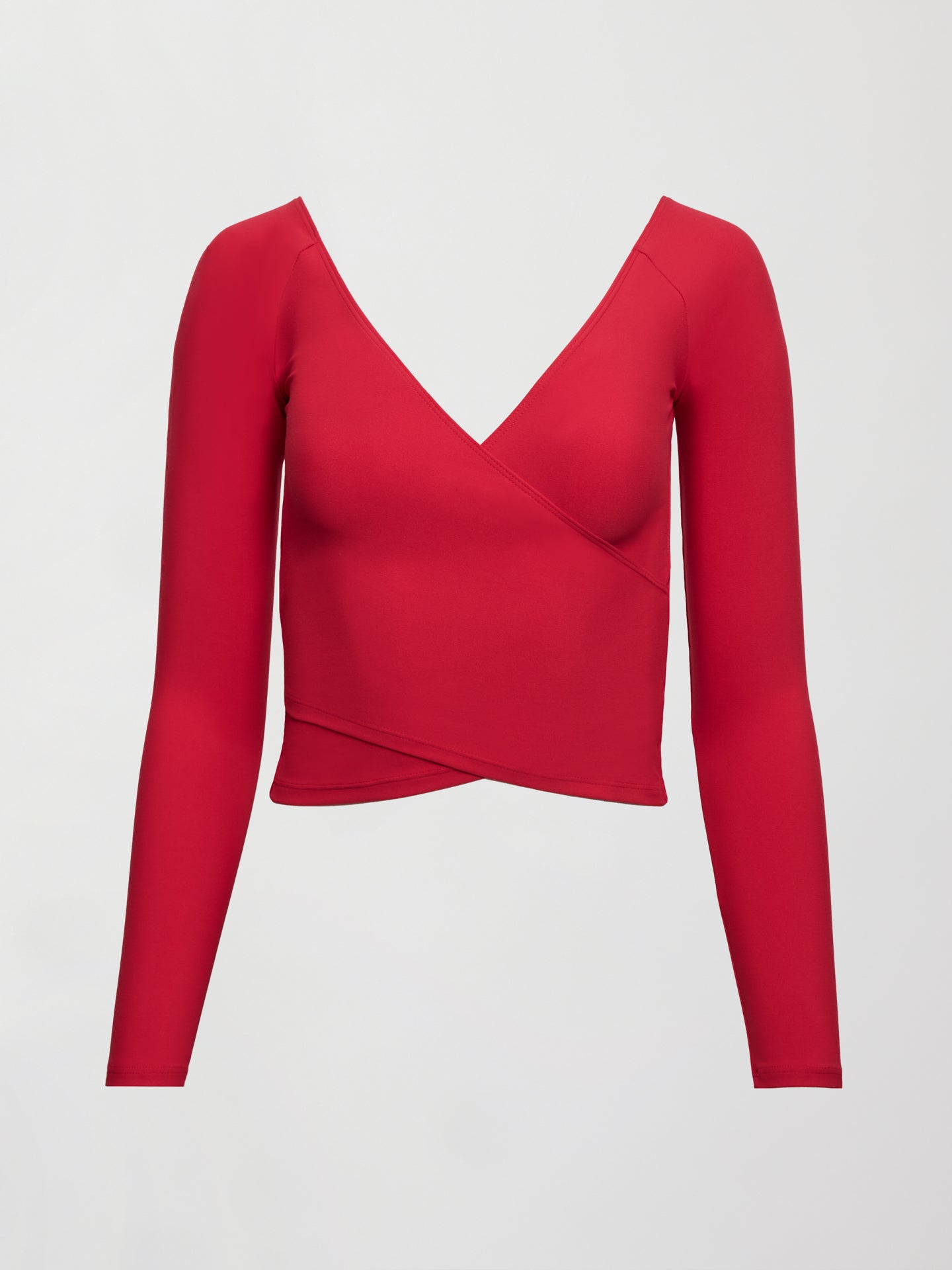 Carbon38 | Long Sleeve Wrap Top In Melt | Crimson Red