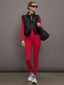Carbon38 | Long Sleeve Wrap Top In Melt | Crimson Red