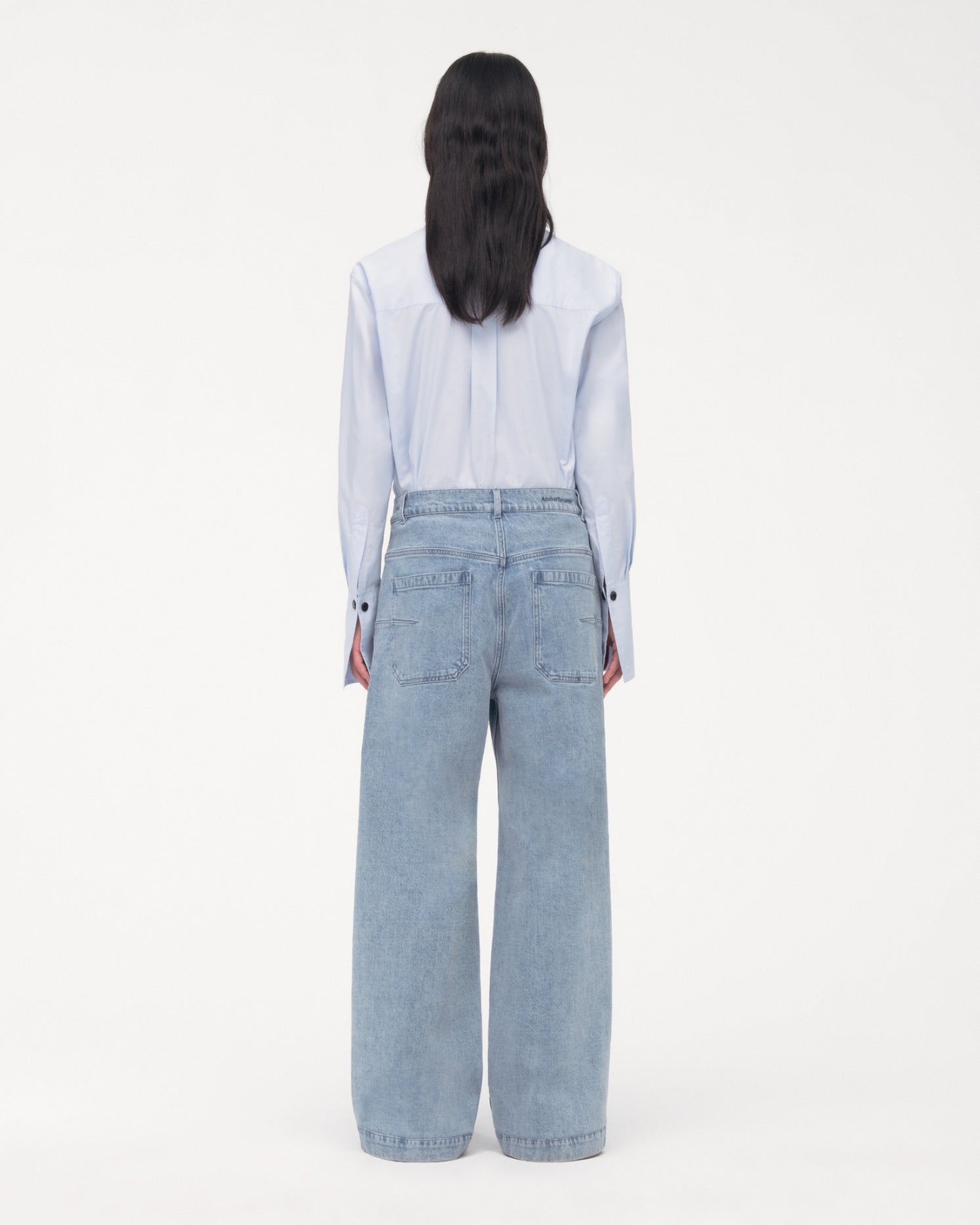 Another Tomorrow Boyfriend Denim Pant in Light Blue Wash – Denim Women's Trousers