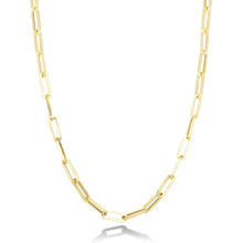 14k gold Chunky Paperclip Chain Necklace on white background