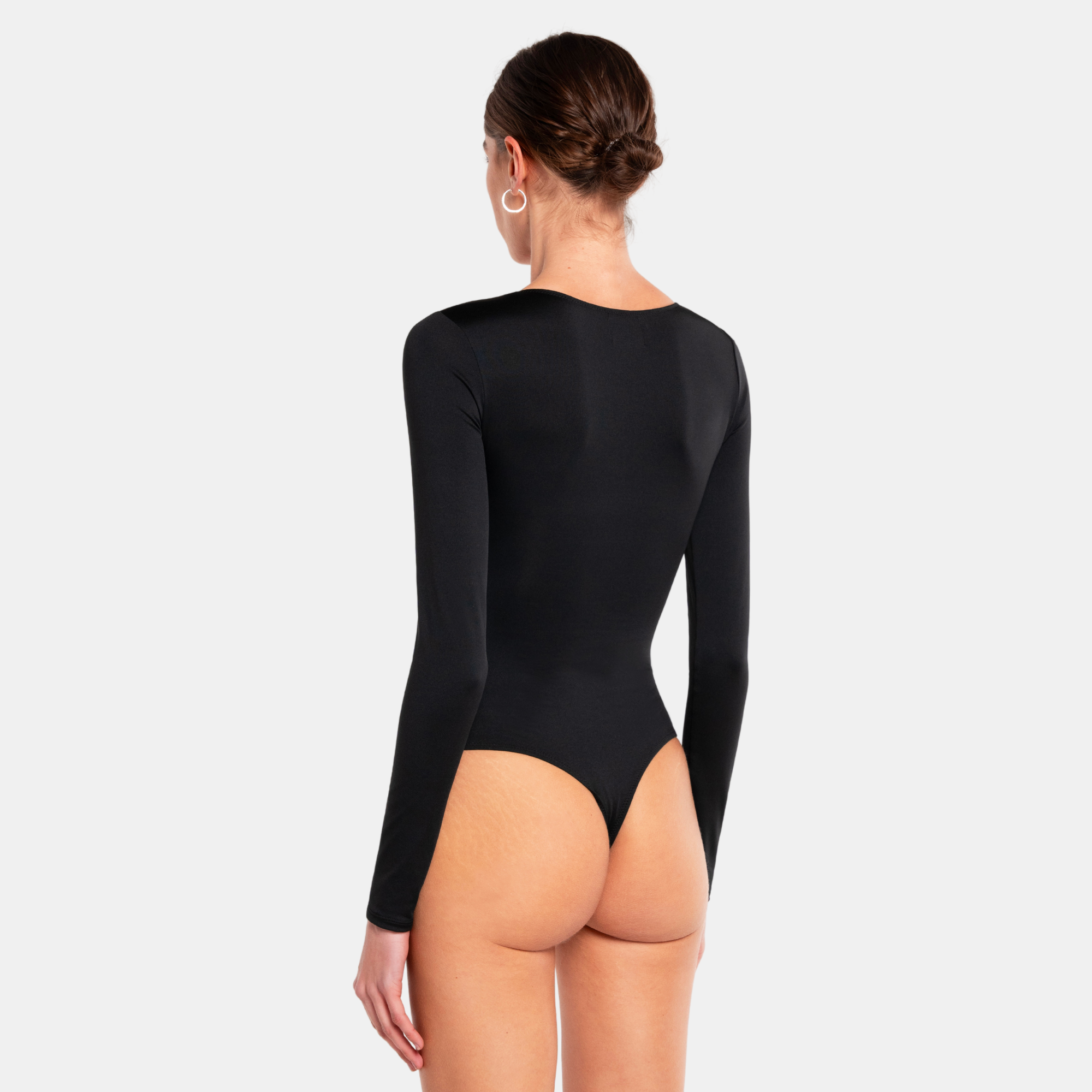 OW Collection Chiara Covered Bodysuit | Black Caviar