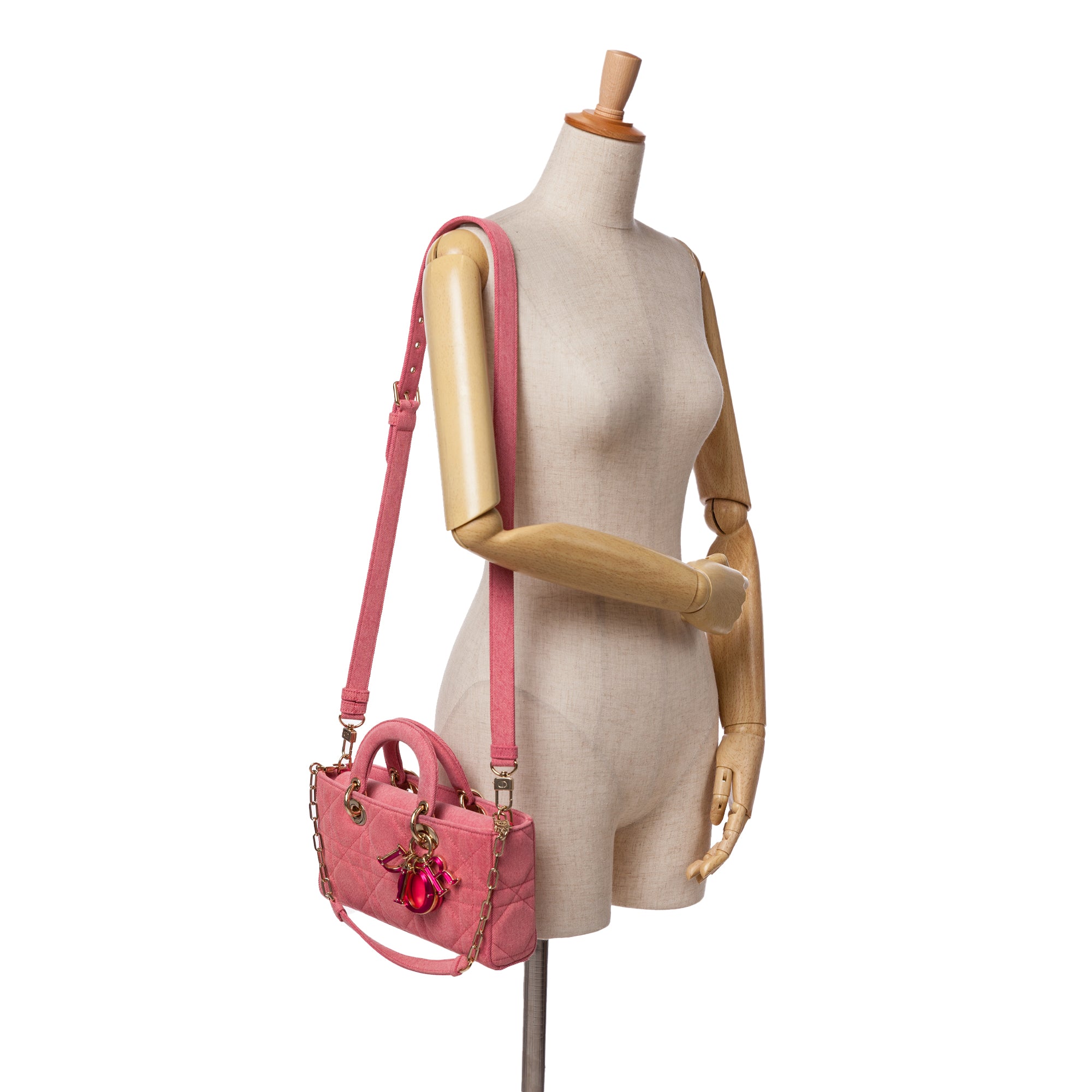 Dior | Pre-Owned Medium Denim Macrocannage Lady D Joy | Pink