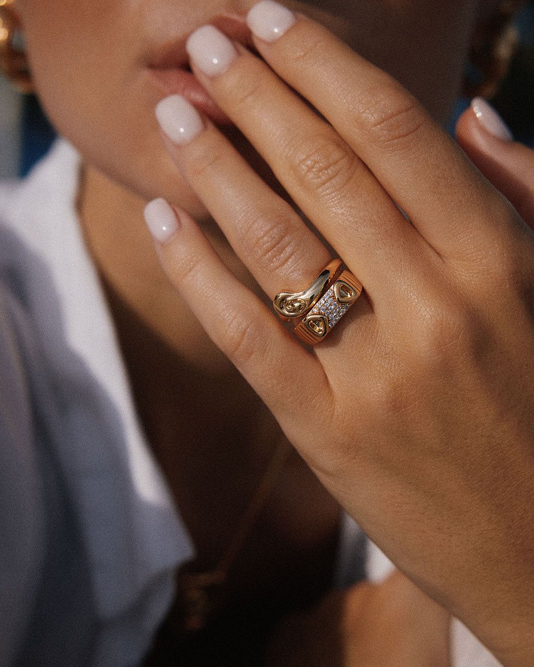 The Cannoli Ring | Cubic Zirconia | Gold