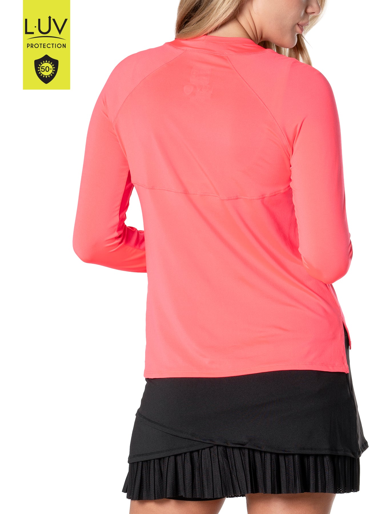 High Low Breezy Long Sleeve | Coral Crush