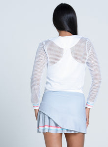 Retro  Stripe Pullover | White