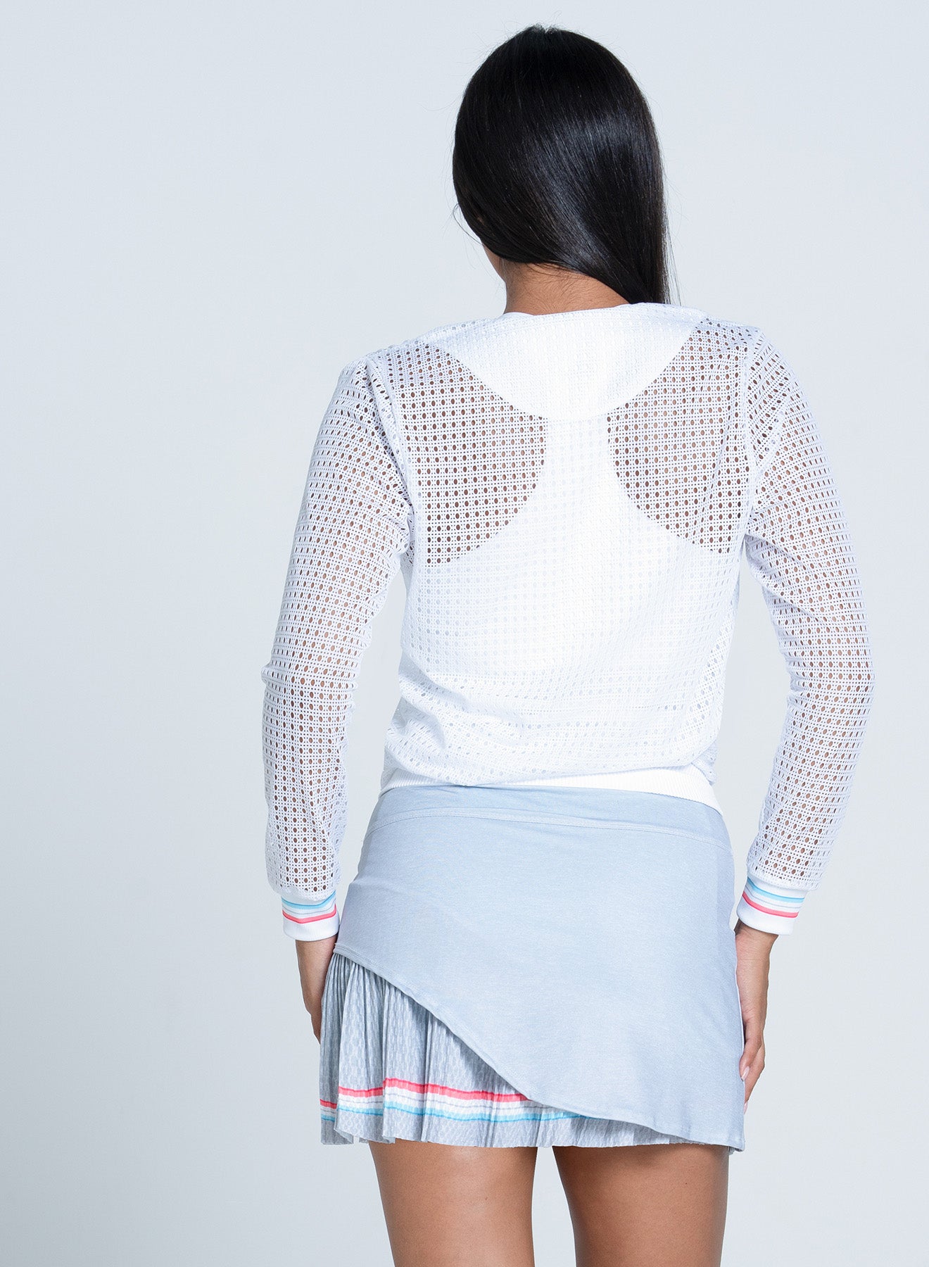 Retro  Stripe Pullover | White