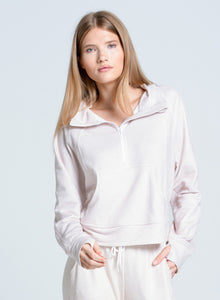 Renew Heather 1/4 Zip Long Sleeve | Beige
