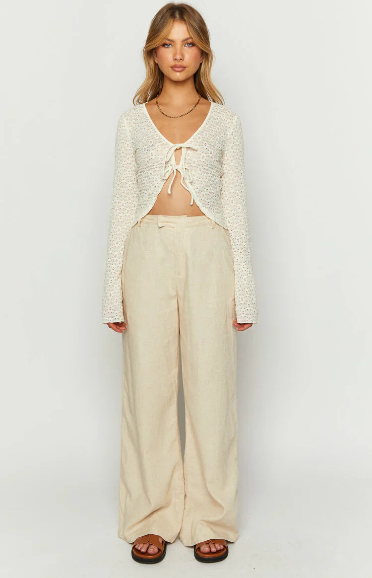 Cabo Linen Blend Pants | Cream