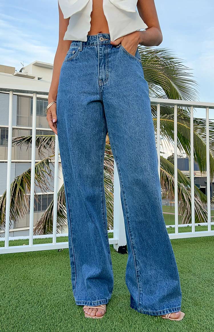 Calliope Mid Rise Slouchy Jeans | Mid Wash