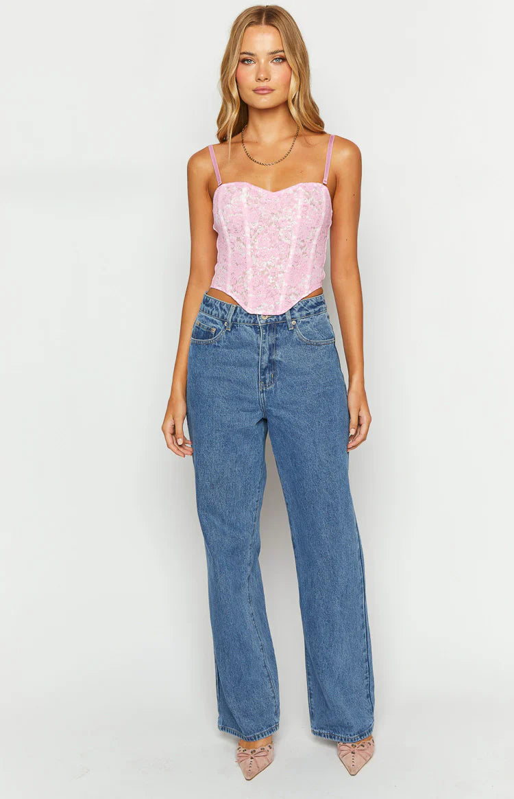Calliope Mid Rise Slouchy Jeans | Mid Wash