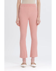 Cashmere Blend Ribbed Pant | Peach