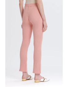 Cashmere Blend Ribbed Pant | Peach