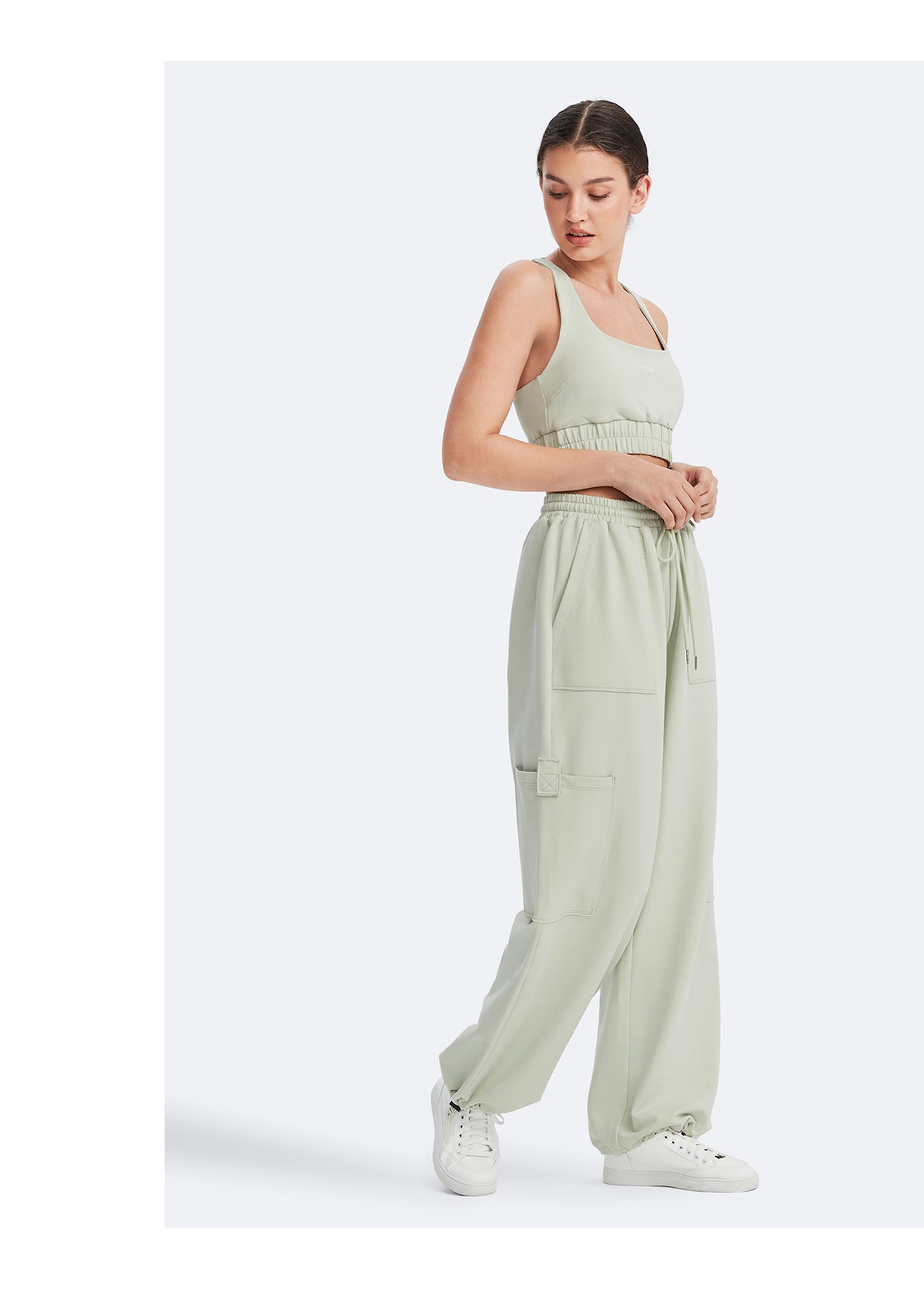 Casual Drawstring Waist Sweatpants | Fresh Mint Green