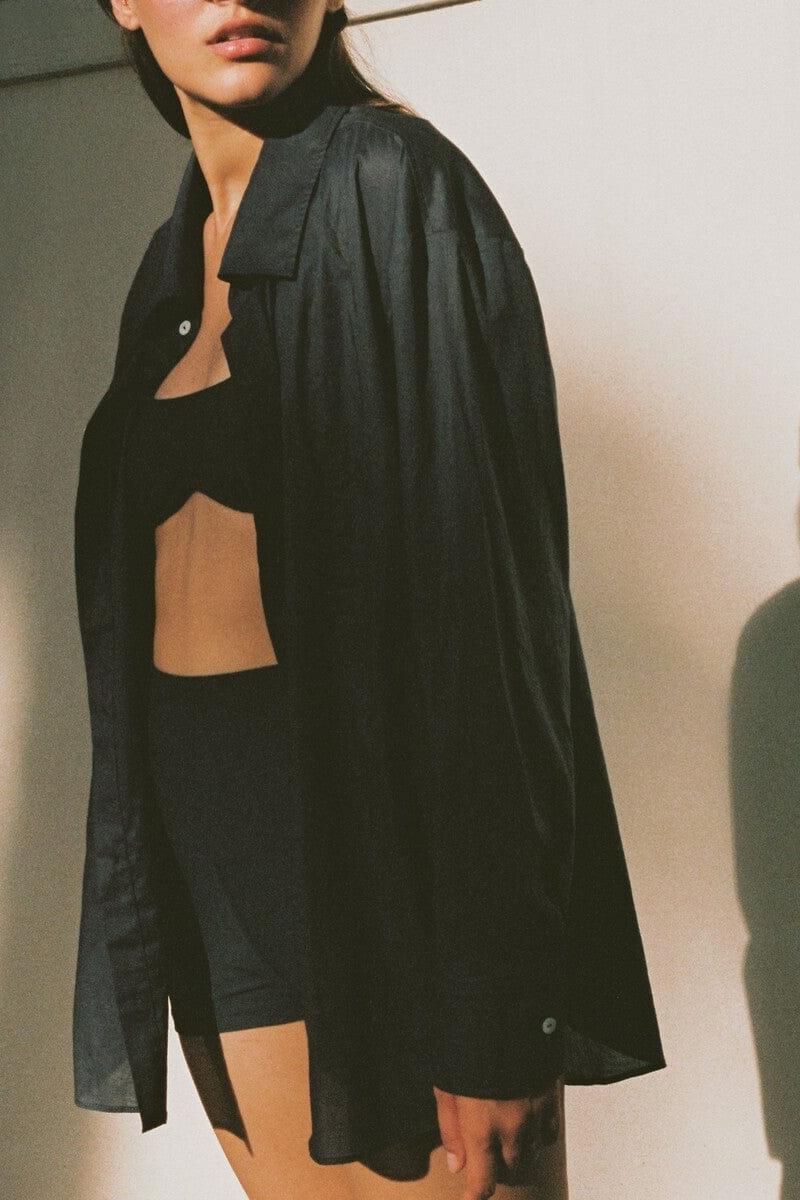 Boyfriend Button Down Shirt | Charcoal