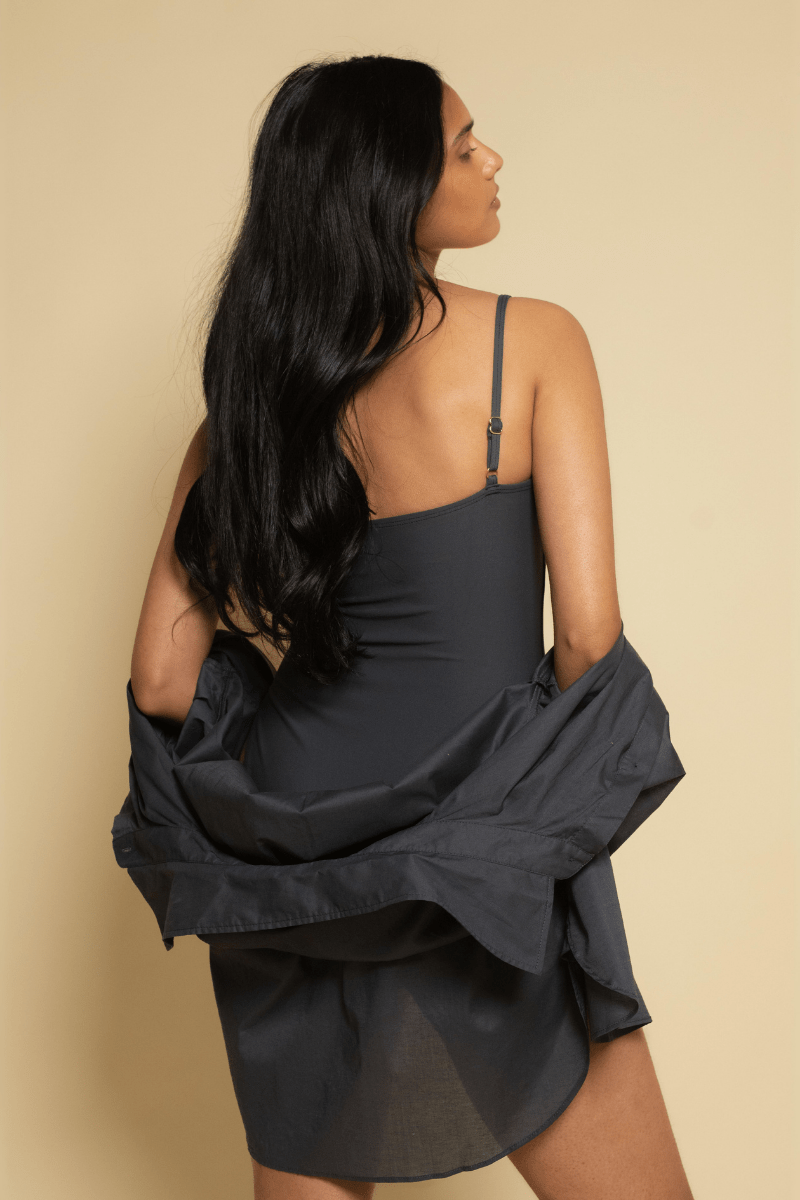 Boyfriend Button Down Shirt | Charcoal