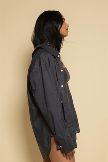 Boyfriend Button Down Shirt | Charcoal