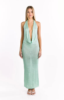 Charlette Cowl Neck Maxi Dress | Green