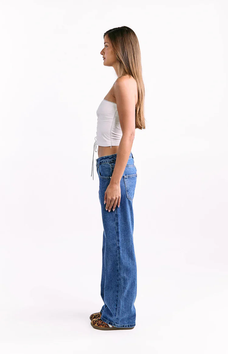 Charli Low Waist Baggy Leg Jeans | Mid Wash
