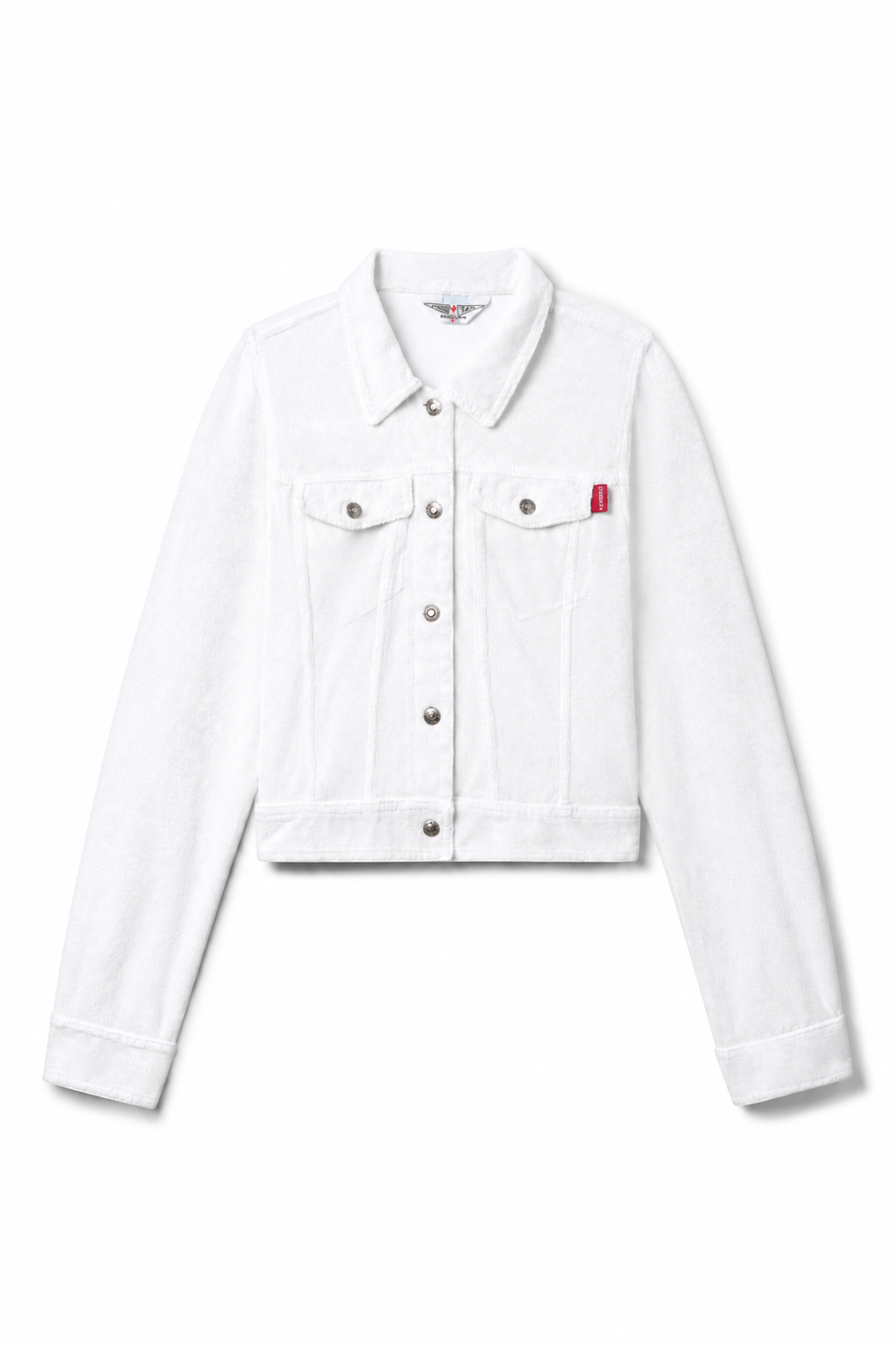 Women | Vintage Terry Cropped Jean Jacket | White