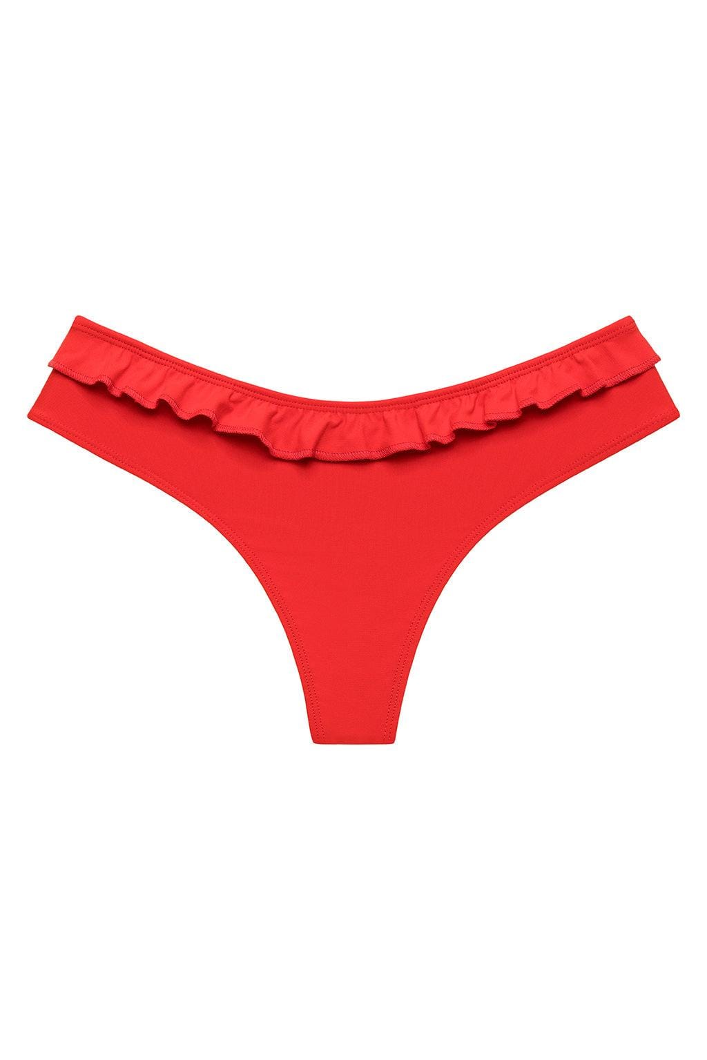 Nu-Micro Ruffle Bikini Bottom | Cherry