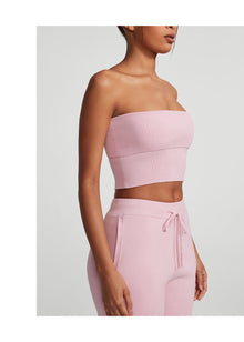 Chunky Knit Crop Top | Ballet Pink