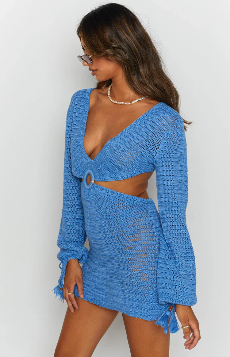Cleo Crochet Dress | Blue