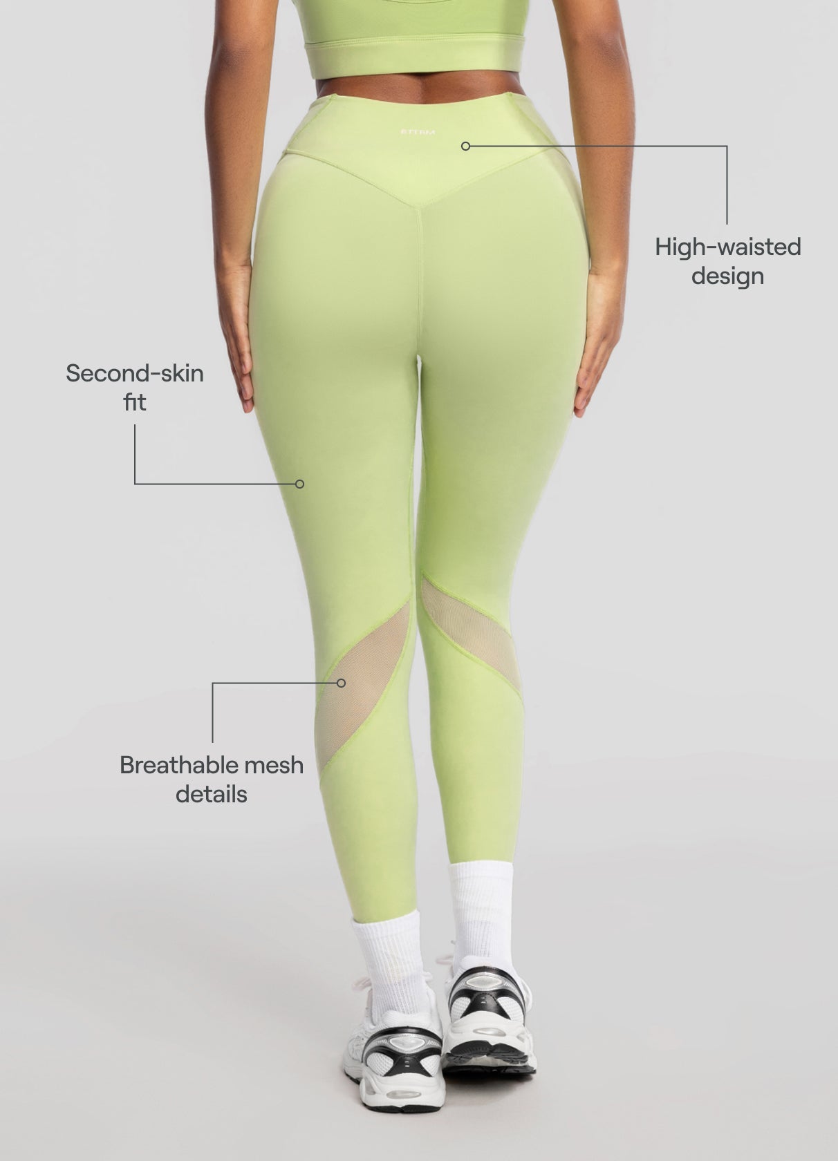 High-Waisted Stretch Performance Leggings | Cool Matcha