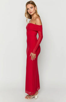 Coraline Long Sleeve Maxi Dress | Red