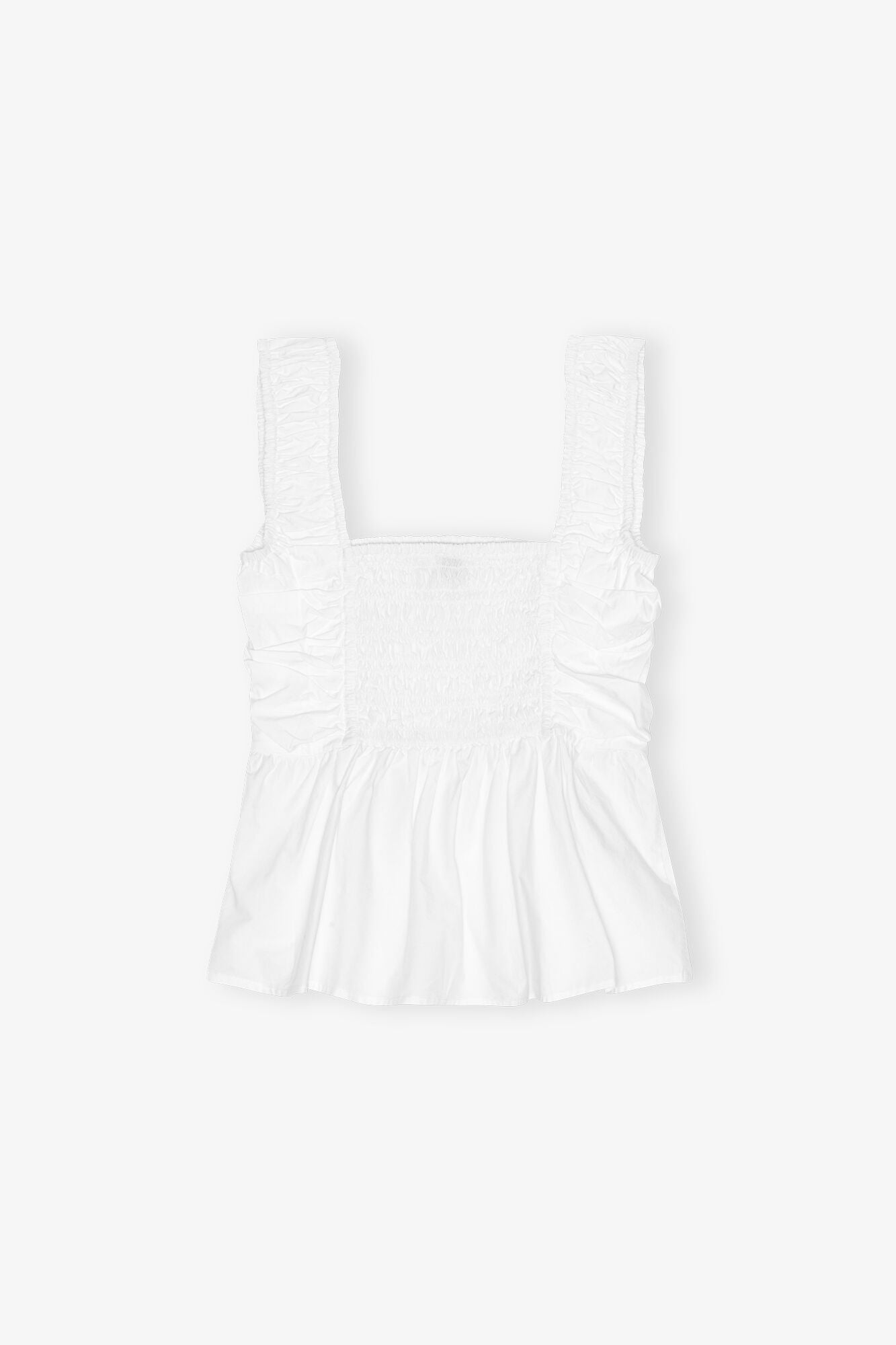 Cotton Poplin Smock Top | Bright White