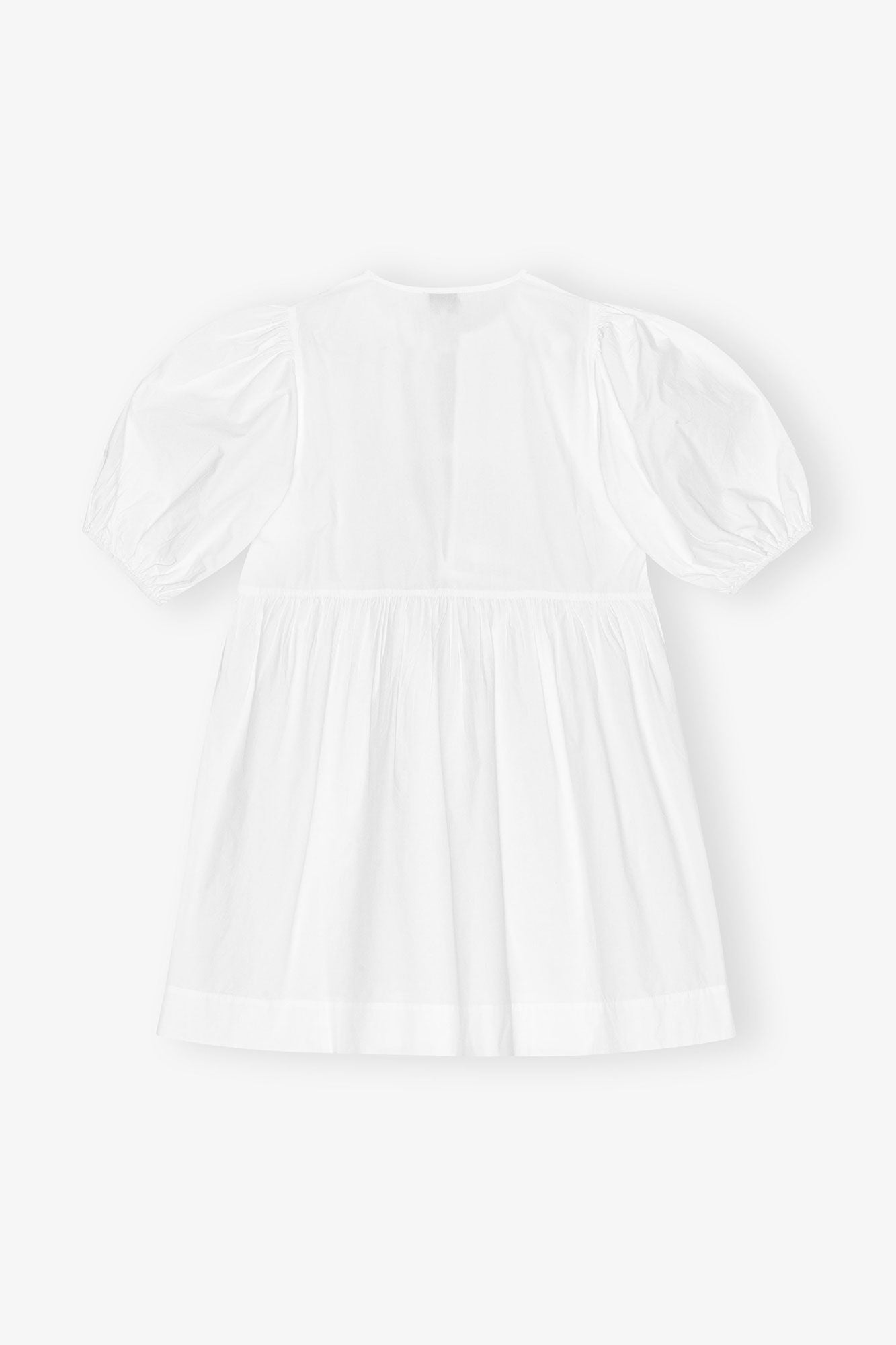 Cotton Poplin Tie String Mini Dress | Bright White