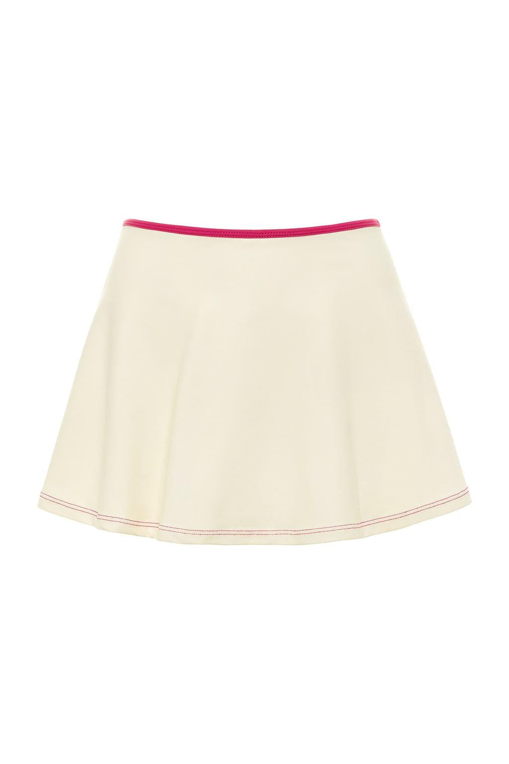 Ballet Skirt | Cream Raspberry Binded