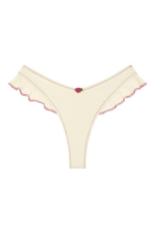 Kelly Bikini Bottom | Cream Raspberry Binded