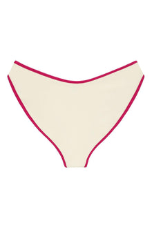 Added Coverage Lulu Bikini Bottom | Cream Raspberry Binded