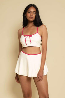 Racerback Sport Top | Cream Raspberry Binded