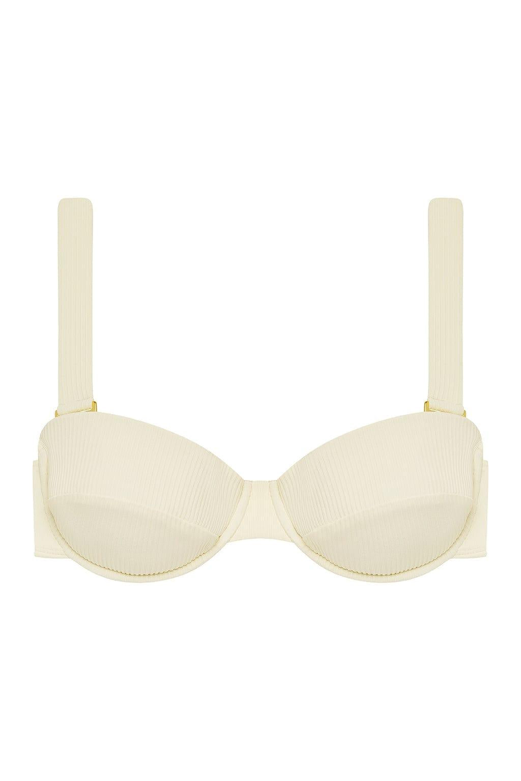 Bustier Bikini Top | Cream Rib