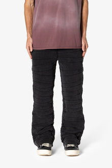 Crease Panel Sweatpants | Washed Black