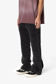 Crease Panel Sweatpants | Washed Black