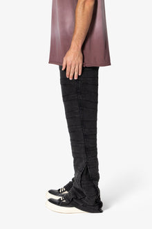 Crease Panel Sweatpants | Washed Black